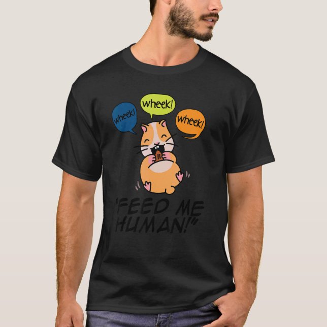 Camiseta Roda Me Alimente Pet Humano Pet Lover Proprietário (Frente)