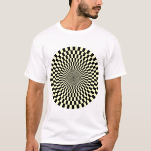 Camiseta Roda Op Art - Creme e Preto