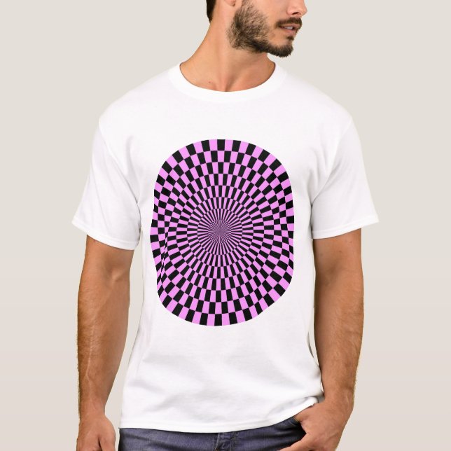 Camiseta Roda Op Art - Violeta Claro e Preto (Frente)