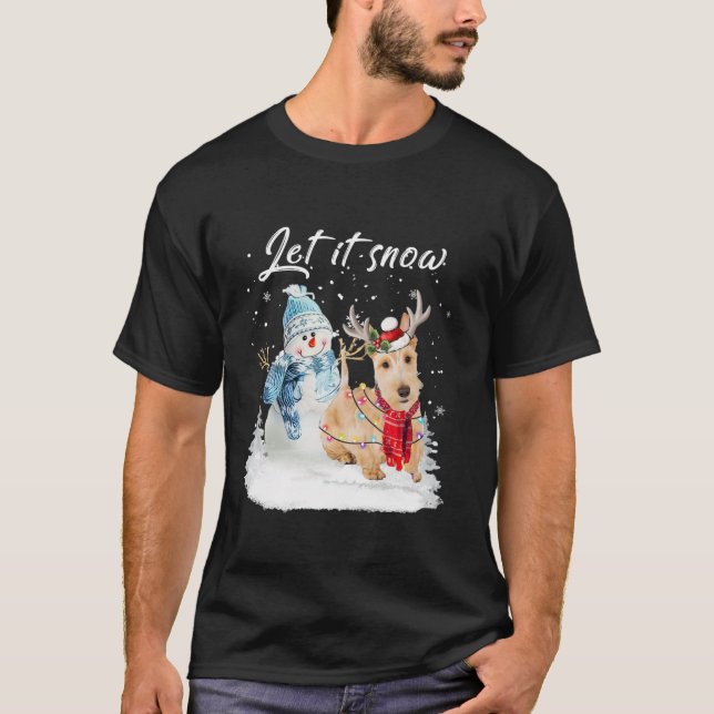 Camiseta Roda Papais noeis de Terrier escoceses Cachorro Ne (Frente)