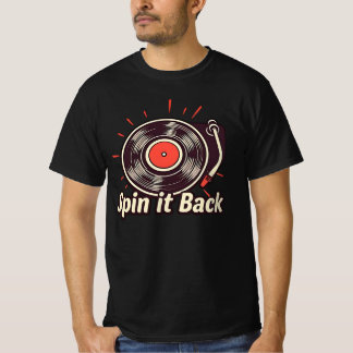 Camiseta Roda para trás - toca-discos