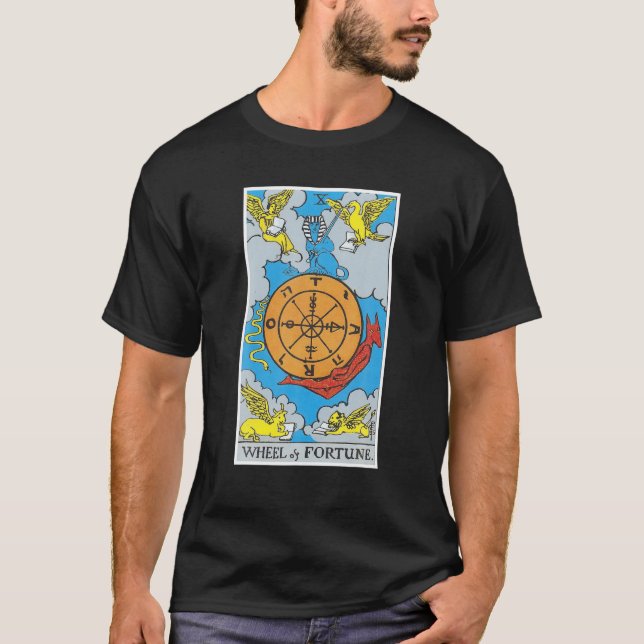 Camiseta Roda Tarot Crenças ocultas Divinção Mágica (Frente)