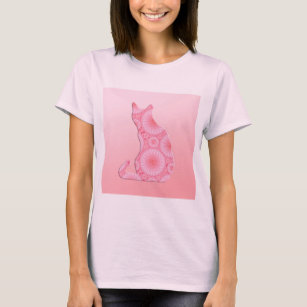 Camiseta "Rodas de Luz" Gato - rosa-coral