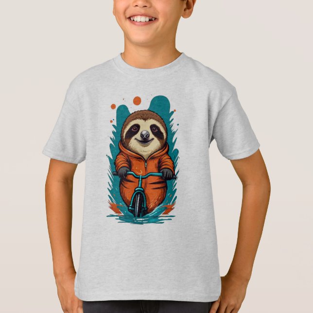Camiseta Rodas malucas: Aventuras em Animais em Bikes (Frente)