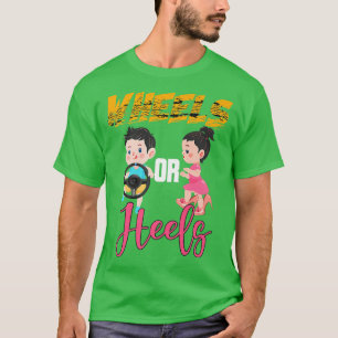 Camiseta Rodas ou calcanhares Bebês bonitos Chá de fraldas 