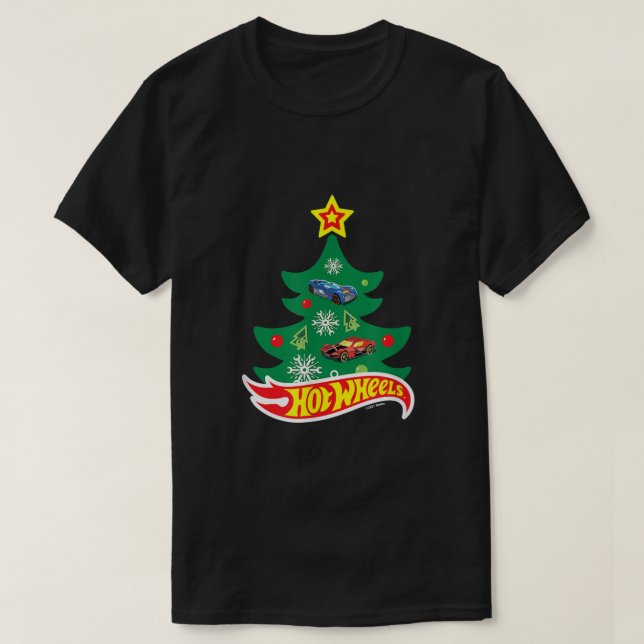 Camiseta Rodas QuentesÁrvore de Natal de Rodas Quentes (Frente do Design)
