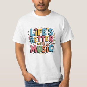 Camiseta Rode seu estilo com gráficos de música
