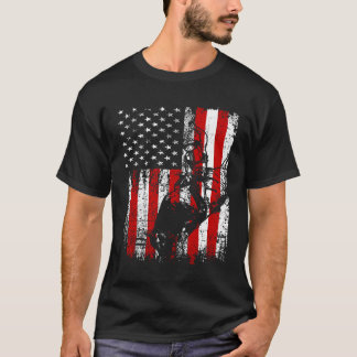Camiseta Rodeio De Mulheres Do Patriótico Americano Touro A