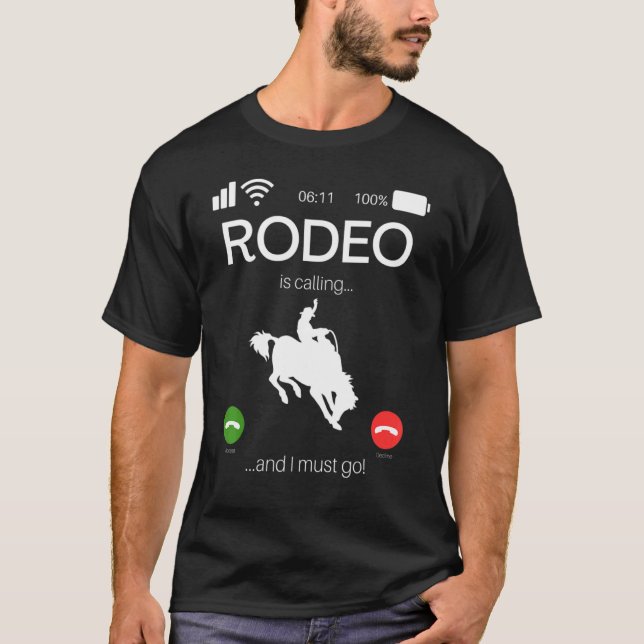 Camiseta Rodeio Está Chamando E Eu Devo Ir  Cavaleiro De To (Frente)