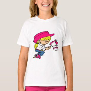 Camiseta Rodeio Ocidental Cowgirl em Stick Horse