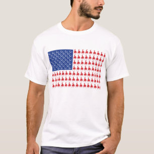 Camiseta Rodeio Patriótico Cowboy em Bandeira do Cavalo