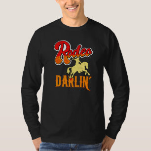 Camiseta Rodeio Rodeo Darlin, Cavalo e Touro, em Larga Medi