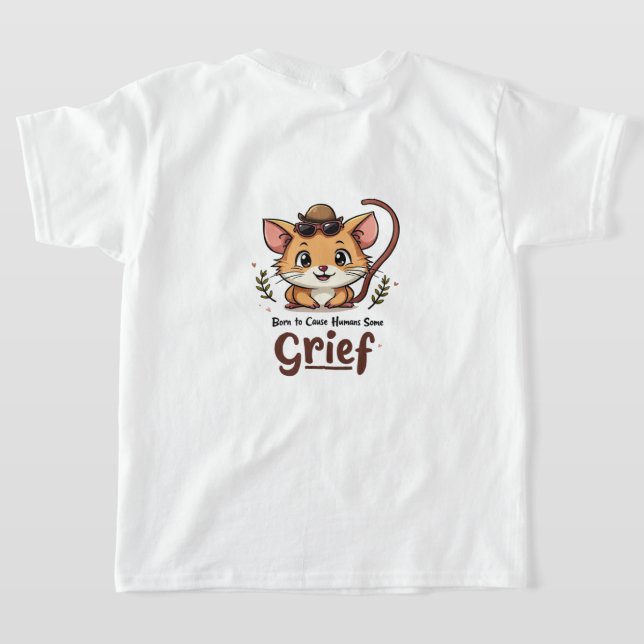 Camiseta Rodent-Inspired Funny T-Shirt for Kids (Postura das costas)