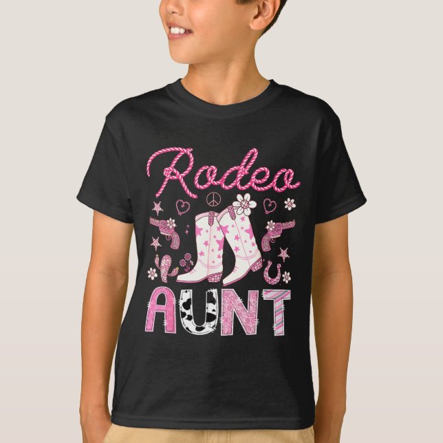 Camiseta Rodeo Aunt Nk Cowgirl Western Coquette Birthday Gi (Frente)