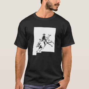 Camiseta Rodeo Cow Rider Touro Andando Cowboy Novo México
