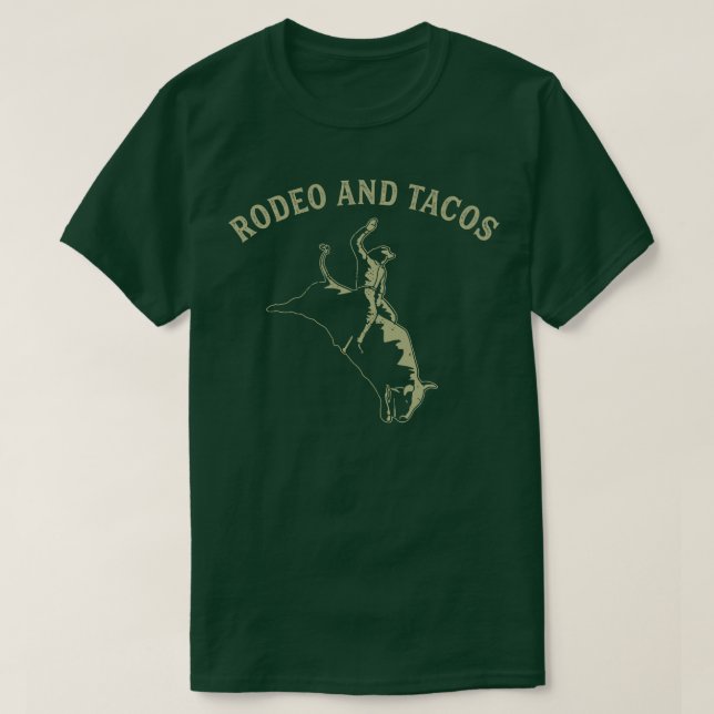 Camiseta Rodeo e Tacos Tacos Touro Funny Bull Dirigindo Cow (Frente do Design)