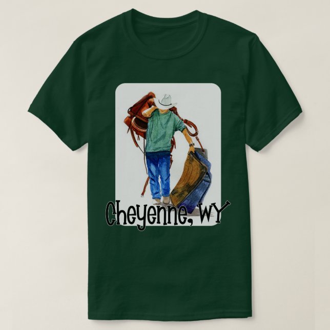 Camiseta Rodeo Em Cheyenne Wyoming (Frente do Design)