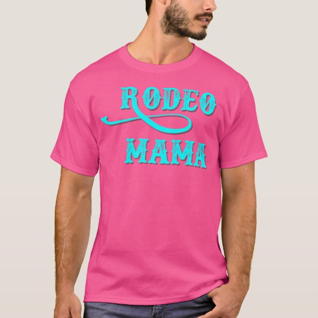 Camiseta Rodeo Mama Afetou Turquesa Ocidental (Frente)
