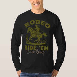 Camiseta Rodeo Ride Em Cowboy, Estilo Ocidental