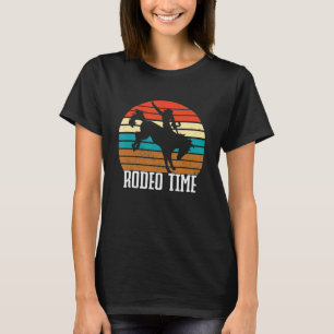 Camiseta Rodeo Time Cowboy Wranglers Crianças Bucking Hors