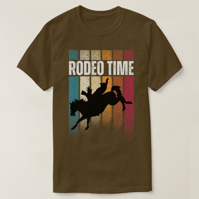 Camiseta Rodeo Time Western Cowboy Bareback Andar (Frente do Design)