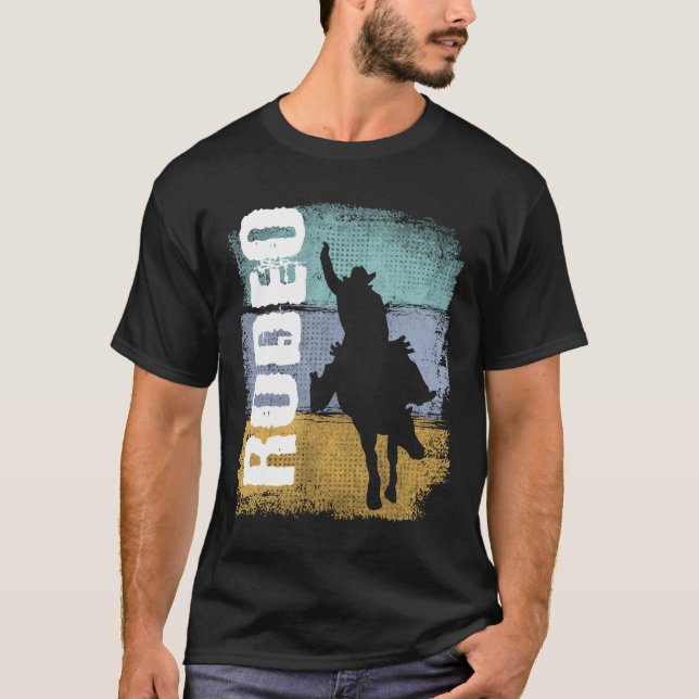 Camiseta Rodeo Vintage Retro Rodeo Rider (Frente)