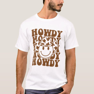 Camiseta Rodeo White Howdy Western Retro Cowboy Hat Souther