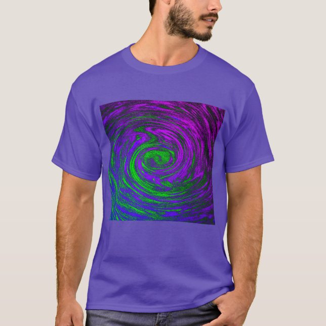 Camiseta Rodovalho Abstrato de Arte Roxo masculino (Frente)