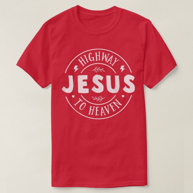 Camiseta Rodovia Jesus para o Céu Bíblia Verso, Gato Cristã (Frente do Design)