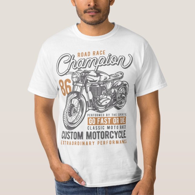 Camiseta Rodoviário Race Champion Costum Motorcycle (Frente)