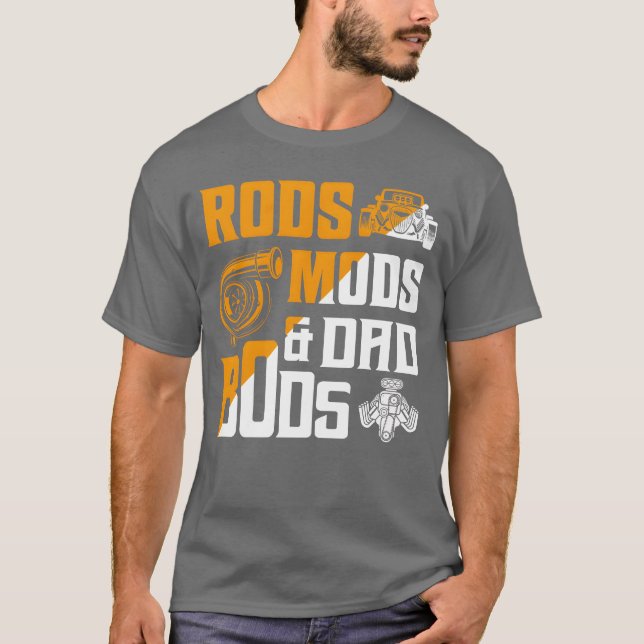 Camiseta Rods Mods Dad Bods Classic Retro Car friends frien (Frente)