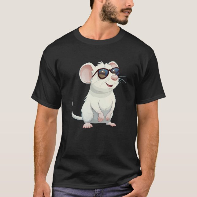 Camiseta Roedor engraçado com óculos escuros para ratos bra (Frente)