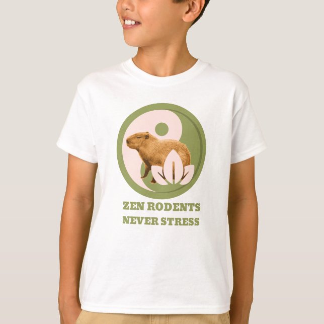 Camiseta Roedores Zen Nunca Estressam Humor do Capivara (Frente)