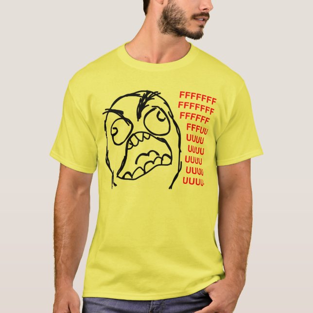 Camiseta rofl cómico do lol do meme da raiva da cara da (Frente)