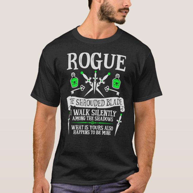 Camiseta ROGUE, A BLADA ESCURADA - Dungeons &amp; Dragões (Frente)