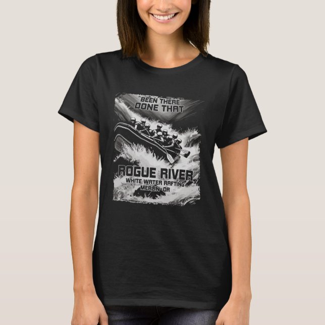 Camiseta Rogue River White Water Rafa Rapids Oregon Raft (Frente)