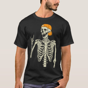 Camiseta Roker Skeleton Boné Skater Legal Halloween Punk Ro
