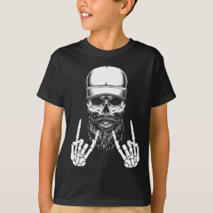Camiseta Roker Skeleton Boné Skater Legal Halloween Punk Ro