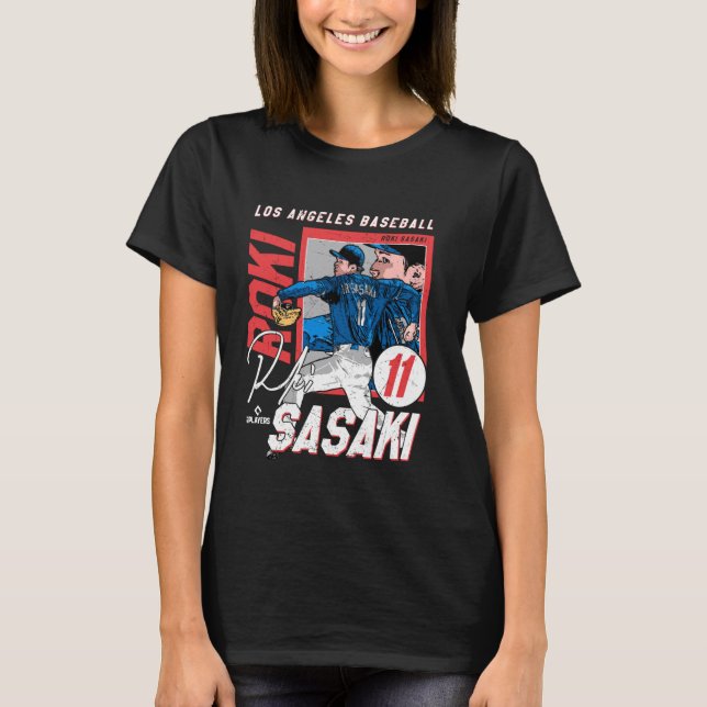 Camiseta Roki Sasaki  Los Angeles D MLB Baseball Players ML (Frente)