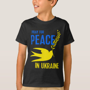 Camiseta Rola Amarela Pomba Reze pela Paz Ucrânia Ucraniano