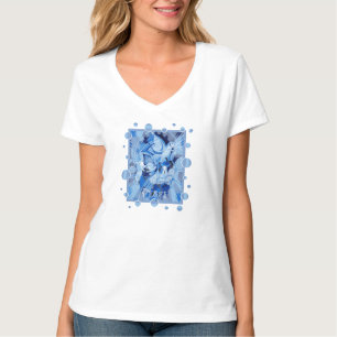 Camiseta Rola com texto de Paz Celta em tons azuis
