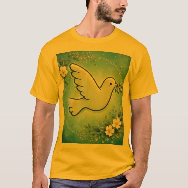 Camiseta Rola Pacífica em Flor. (Frente)