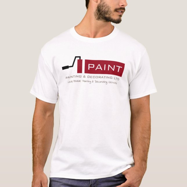 Camiseta Rolador de Pintura Vermelha, Anel de Pintura e Dec (Frente)