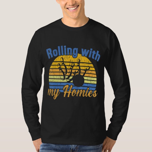 Camiseta Rolando Com Minha Boliche Retro De Casas (Frente)