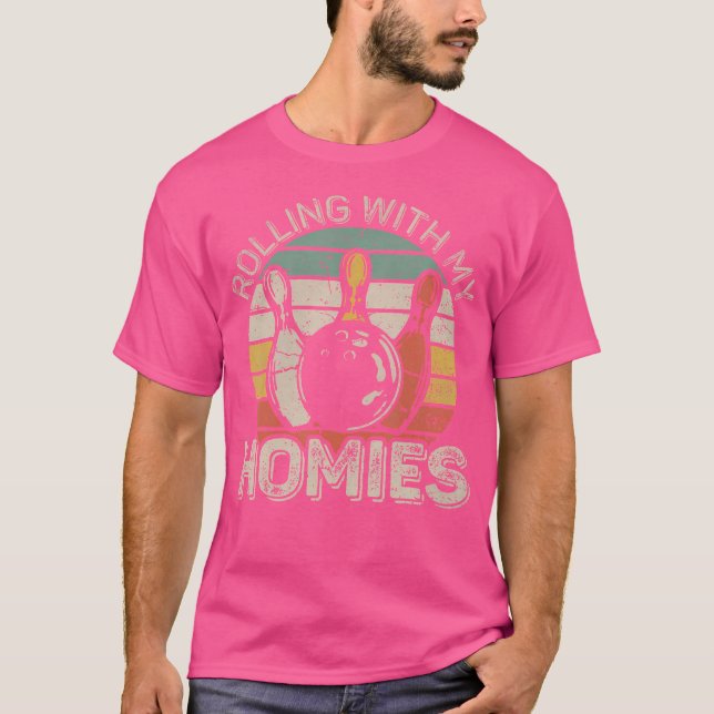 Camiseta Rolando Com Minha Equipe De Boliches Da Boliche De (Frente)