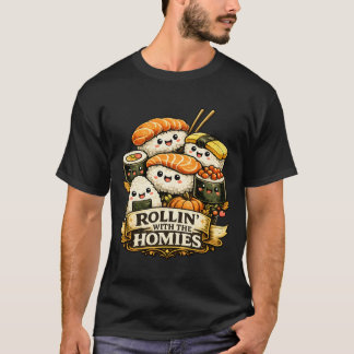 Camiseta Rolando Com Os Amigos Cute Sushi