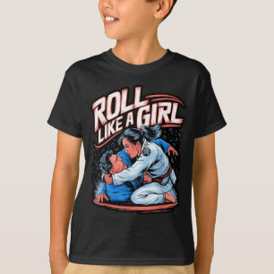 Camiseta Rolando Como uma Garota Artes Marciais Jiu Jitsu B