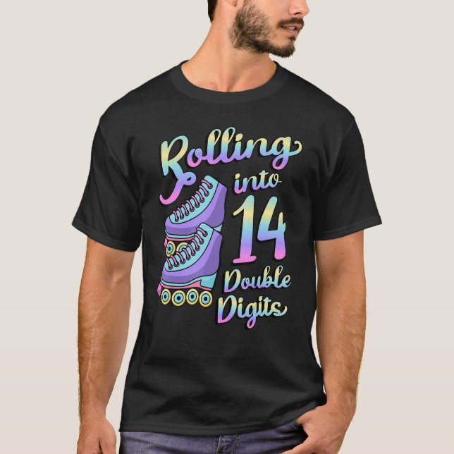 Camiseta Rolando em 14 Skates do cilindro de 14 dígitos dup (Frente)