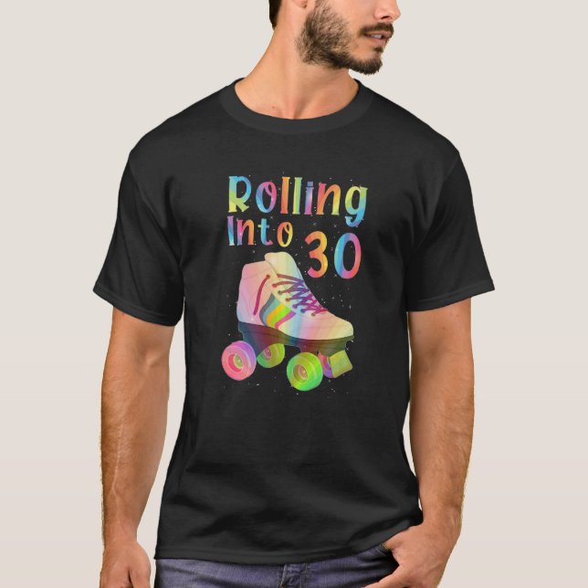 Camiseta Rolando em 30 cilindro de aniversário de 30 anos L (Frente)