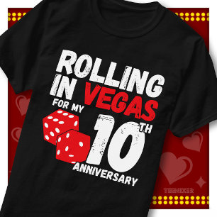 Camiseta Rolando Em Vegas 10º Aniversário Casal Engraçado